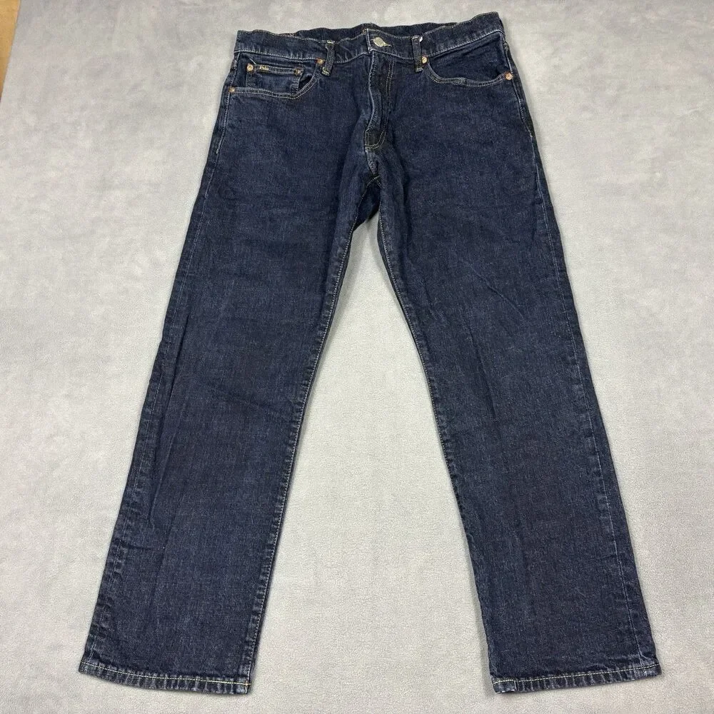 Polo Ralph Lauren Mens Size 34 Classic Fit Jeans Dark Wash Straight Leg Denim